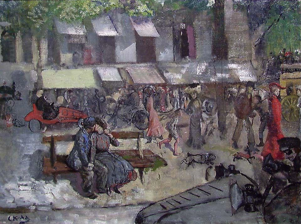 Scena da una strada di Parigi - Nasjonalmuseet for kunst, arkitektur og design, Oslo